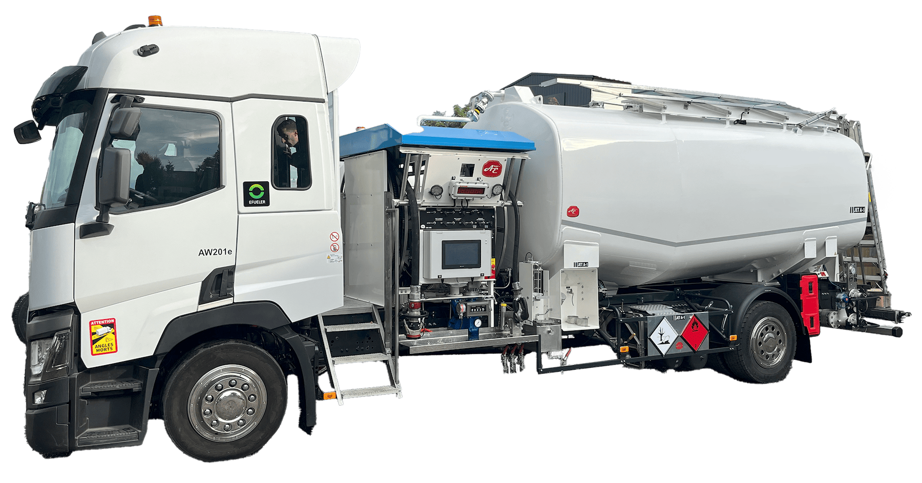 Avitailleur 100% électrique EFUELER de NEOTRUCKS made in France fond blanc